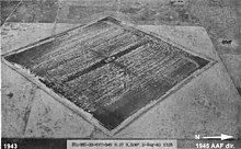 Potter Auxiliary Field in 1945, 3,000-foot square landing mat runway