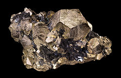 A pyritohedral crystal of pyrite. A pyritohedron has 12 identical pentagonal faces that are not constrained to be regular.