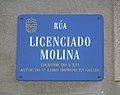 Placa da rúa Licenciado Molina