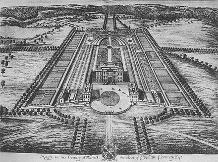 Avenues around and radiating from, Ragley Hall, 1710s, by Johannes Kip