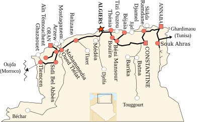 アルジェリアの鉄道網