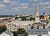 Town Hall of Opole peeking from behind the Old Town buildings