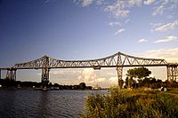 Pont transbordeur et ferroviaire de Rendsburg, 1913.