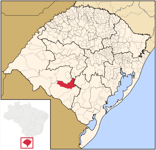 Localização de Lavras do Sul no Rio Grande do Sul