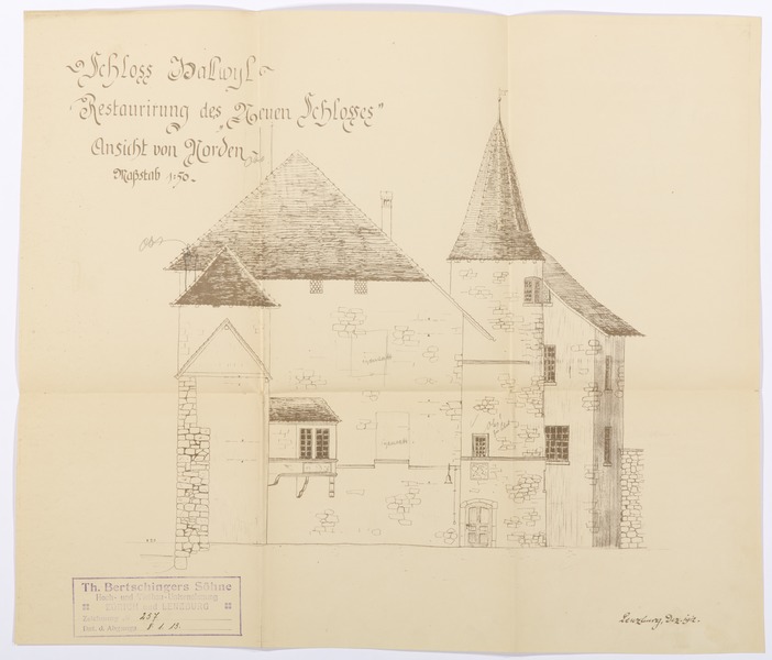 File:Ritning schloss Hallwyl, 1912. Norra fasaden - Hallwylska museet - 102196.tif