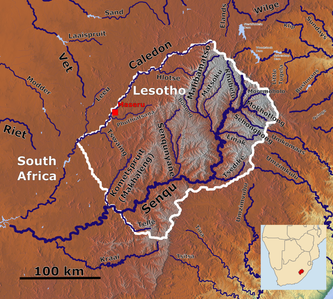 List of rivers of Lesotho