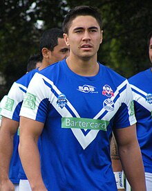 Johnson playing for the Auckland Vulcans in 2011 SHAUN JOHNSON Auckland Vulcans.jpg