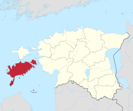 Saaremaa na mapě Estonska