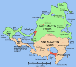 セント・マーチン島/シント・マールテン島の地図の位置図