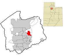 Salt Lake County Utah incorporated and unincorporated areas Holladay highlighted.svg