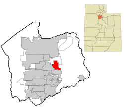 Salt Lake County ve Utah Eyaleti içindeki konum.