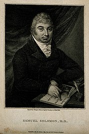 Portrait de Samuel Solomon (1805, pointillé d'après J. Steel, Wellcome Collection).