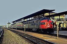 Ex-Southern Pacific EMD FP7 on the San Joaquin at Oakland in 1975 San Joaquin at 16th Street station, March 1975.jpg