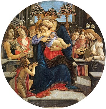 Vierge à l'Enfant avec six anges et le jeune saint Jean Baptiste