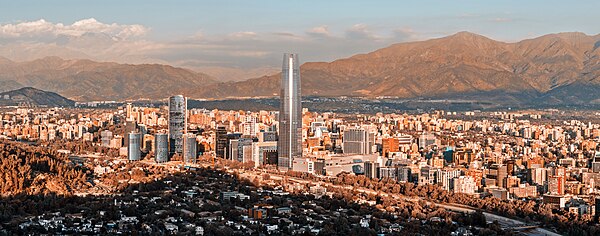 Image: Santiago de Chile, Desde Cerro San Cristóbal (cropped panorama)