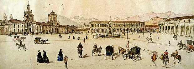 Santiago plaza independencia selleny expedic novara 1859.jpg