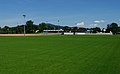 Schönbergstadion. Blick vom Schildackerweg auf den großen Rasenplatz