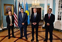 Secretary Blinken, Marshall Islands Minister for Foreign Affairs and Trade Ading, Federated States of Micronesia President Simina, and Palau President Whipps Speak to the Press - 53216478063.jpg