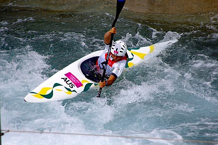 Jessica Fox competing at the 2012 Olympics in K1