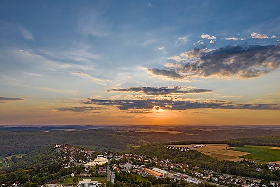 Sonnenuntergang über Langenburg