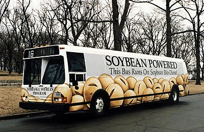 Bus running on soybean biodiesel
