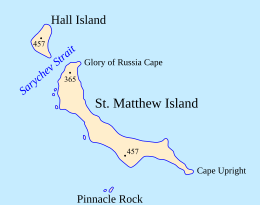 Carte de l'île St. Matthew et de l'île Hall (eng) .svg