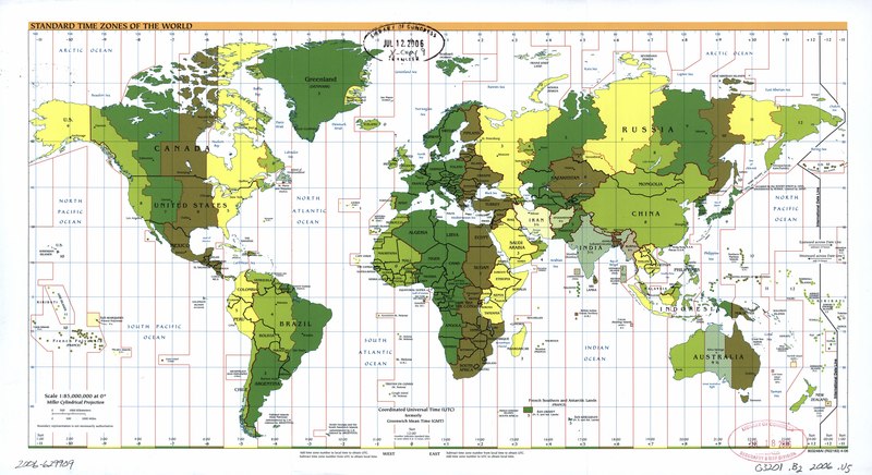 Standard time zones of the world. LOC 2006629909
