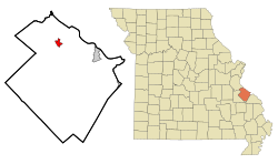 Ste. Genevieve County Missouri Incorporated and Unincorporated areas Bloomsdale Highlighted.svg