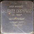 Stumbling block for Dr.  Fritz Dreyfuss (Weyertal 88)