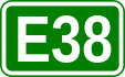 European route E 38 shield}}