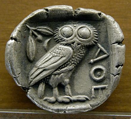 The owl of Athena is a symbol of knowledge.