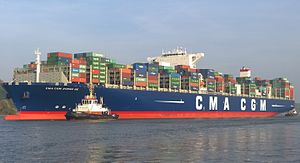 CMA CGM Zheng He на Елба