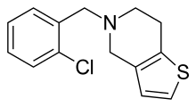 Estrutura química de Ticlopidina