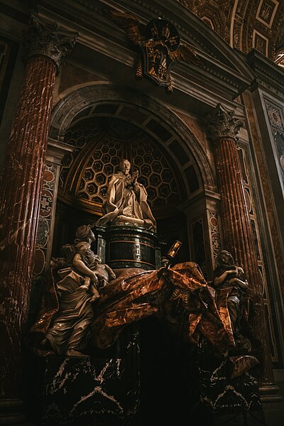 File:Tombstone of Pope Alexander VII St. Peter's Basilica Vatican.jpg