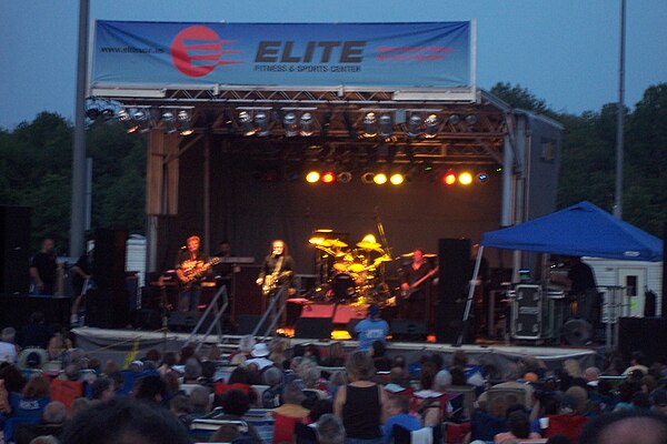 The 2000s edition of Tommy James and the Shondells plays a 2010 free outdoor concert in Manalapan Township, New Jersey