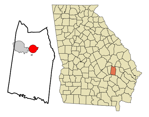 Location in Toombs County and the state of Georgia
