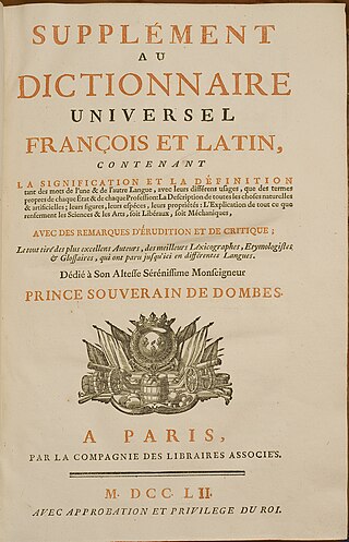 <i>Dictionnaire de Trévoux</i> French-Latin dictionary