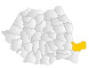 Karte von Rumänien mit Hervorhebung des Landkreises Tulcea