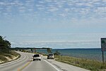 US 2 next to Lake Michigan near Brevort