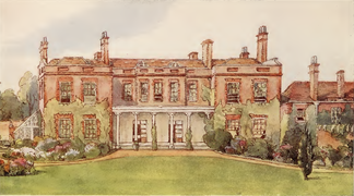 Upton House that Lord Lister grew up in. The drawing was created by his older sister, Mary Joseph