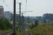 ウスチ＝イリムスク市電の線路（2020年撮影）
