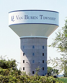 Van Buren Charter Township, Michigan Water Tower (35mm).jpg