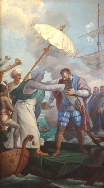 File:Vasco da Gama e o Rei de Melinde (Centro Cultural Português de Santos).png