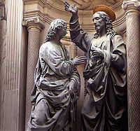 La dubia de Santu Tomás, de Verrocchio (1467–83). Orsanmichele, Florencia.