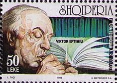 Viktor Eftimiu on a 1999 Albanian stamp