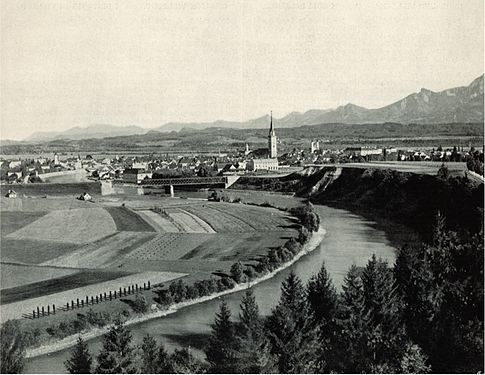 River Drau at Villach, around 1898