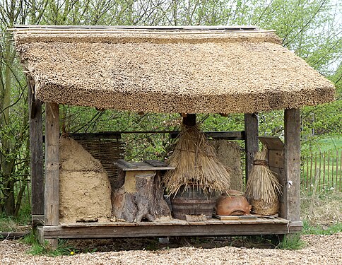 Thatched roof of the hives in Open Air Museum, Villeneuve d'Ascq, (Fr)