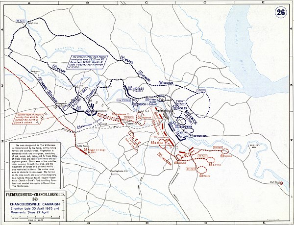 Battle of Chancellorsville, Situation Late 30 April 1863 and Movements since 27 April
