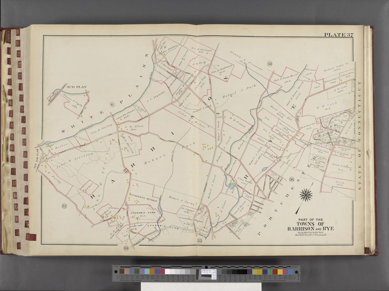 File:Westchester, V. 1, Double Page Plate No. 37 (Map bounded by White Plains, Ring St., Port Chester, Clendale Ave., Union Ave.) NYPL2055684.tiff