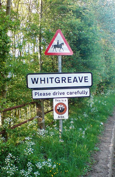 Whitgreave village sign, May 2008 Whitgreave sign.JPG